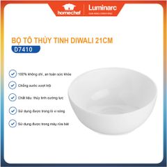 Bộ 2 Bát Tô Thủy Tinh Luminarc Diwali 21cm - Đựng Canh và Trộn Salad, Hàng Chính Hãng, Chất Liệu An Toàn, Thiết Kế Hiện Đại