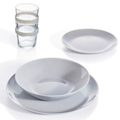 Bộ 6 đĩa thủy tinh Luminarc Diwali Granit màu ghi 19cm & 25cm - Sang trọng, bền đẹp, an toàn cho gia đình và bếp ăn