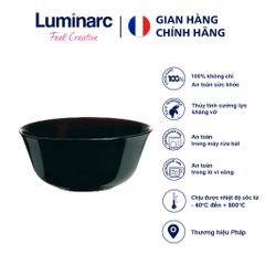 Bát ăn cơm thủy tinh Luminarc Carine màu đen 12cm H4998 - Sản phẩm chính hãng, an toàn cho sức khỏe, thiết kế hiện đại, chống xước, chống va đập.
