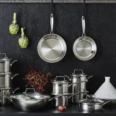 Chảo xào inox 304 Scanpan Impact 32cm - Đáy 3 lớp, chảo chịu nhiệt, dùng cho bếp từ & máy rửa bát, hàng chính hãng Đan Mạch