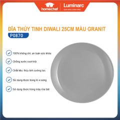 Đĩa Thủy Tinh Luminarc Diwali Granit 25cm P0870 - An Toàn Trong Máy Rửa Bát, Thiết Kế Hiện Đại, Chính Hãng Pháp
