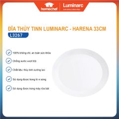 Đĩa Thủy Tinh Bầu Dục Sâu Luminarc Harena 33cm - Thiết Kế Sang Trọng Pháp, Chống Trầy Xước, An Toàn Cho Sức Khỏe