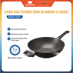 Chảo Xào Chống Dính Scanpan Classic 28cm - An Toàn, Bền Bỉ, Dùng Bếp Ga, Bảo Hành 3 Năm, Hàng Chính Hãng