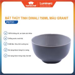 Bộ 4 Bát Tô Thủy Tinh Luminarc Diwali Granit 14.5cm/750ml - An Toàn, Chống Xước, Thiết Kế Hiện Đại, Hàng Chính Hãng