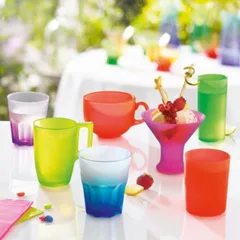 Cốc thủy tinh Dublin Techno nhiều màu, màu neon phát sáng, dung tích 300ml, dùng lò vi sóng