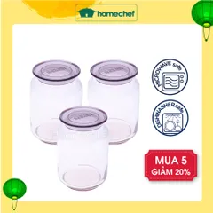 Bộ 3 hũ thực phẩm RONDO màu hồng, dung tích 0,75 lít - L1352*3, chống côn trùng, chống xước