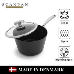 Nồi chống dính Scanpan Pro IQ 1,7L - An toàn sức khỏe, truyền nhiệt tốt, dùng cho bếp từ, bảo hành 3 năm, thiết kế sang trọng