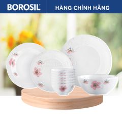 Bộ bát đĩa thủy tinh Larah Borosil 10 chi tiết - Dùng lò vi sóng, máy rửa bát, thiết kế sang trọng, sản xuất tại Ấn Độ