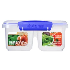 Hộp đựng thực phẩm chia ngăn Sistema 850ml an toàn không chứa BPA, sản xuất tại New Zealand, lý tưởng cho bếp và bảo quản thực phẩm tươi lâu