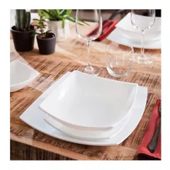 Đĩa Thủy Tinh Luminarc Quadrato 19cm H3658 - An Toàn Lò Vi Sóng, Chống Xước, Sản Xuất Pháp - Phong Cách Hiện Đại Cho Bếp