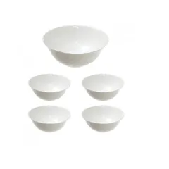 Bộ bát thủy tinh Luminarc Trianon 5 chi tiết, không chì, an toàn cho lò vi sóng, sản xuất tại Pháp, kiểu dáng hiện đại, chất liệu bền đẹp