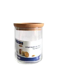 Hũ thủy tinh Luminarc 1.1L nắp gỗ - Đựng thực phẩm an toàn sức khỏe, chống xước, thiết kế Pháp, lưu trữ thực phẩm trong tủ lạnh