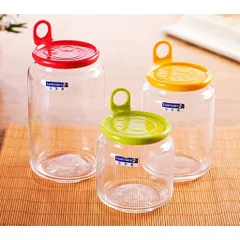 Bộ 3 Hũ Thủy Tinh Luminarc Rondo Smile - An Toàn, Nắp Kín, Chống Bám Màu - Lưu Trữ Thực Phẩm Tiện Lợi, Thiết Kế Pháp