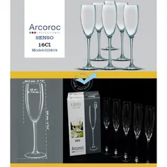 Bộ 6 Ly Vang Thủy Tinh Cao Cấp Arcoroc Senso 160ml - Sang Trọng, An Toàn, Thương Hiệu Pháp G3809