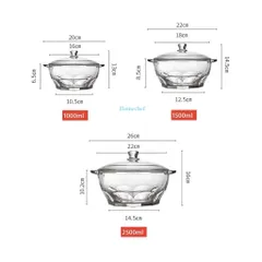 Thố thủy tinh Luminarc Granity dung tích 2.5L - H1584, có nắp đậy, dùng máy rửa bát, lò vi sóng
