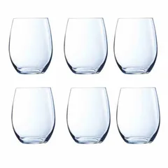Bộ 6 cốc thủy tinh cao cấp C&S Primary 27cl - Ly uống rượu vang, trà, nhập khẩu Pháp - Dễ dàng vệ sinh, chống bám màu