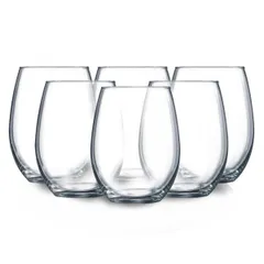 Bộ 6 cốc thủy tinh cao cấp C&S Primary 27cl - Ly uống rượu vang, trà, nhập khẩu Pháp - Dễ dàng vệ sinh, chống bám màu