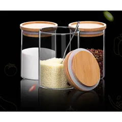 Hũ Thủy Tinh Luminarc Nắp Gỗ 0.8L - Đựng Thực Phẩm An Toàn, Thiết Kế Đẹp Pháp, Chống Xước, Giữ Kín Mùi Thực Phẩm