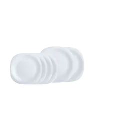 Set 6 Đĩa Thủy Tinh Cường Lực Luminarc Carine Trắng - An Toàn Lò Vi Sóng, Thiết Kế Hiện Đại, Bền Đẹp, Tiện Ích Cho Bữa Ăn