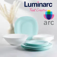 Bộ đĩa Luminarc Carine thủy tinh xanh ngọc 6 chi tiết - An toàn sử dụng trong lò vi sóng và máy rửa bát, thiết kế sang trọng, hiện đại.