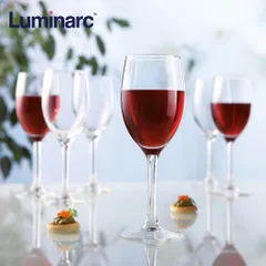 Bộ ly rượu vang Luminarc Raindrop 6 chiếc H5702 - Thủy tinh cao cấp 350ml, sang trọng cho tiệc tùng, an toàn cho sức khỏe