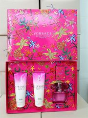 Bộ Nước Hoa Versace Bright Crystal Absolu - 100ml Nước Hoa, 100ml Xịt Toàn Thân, 5ml Du Lịch, 90g Hộp Xà Phòng Sang Trọng