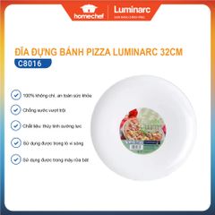 Đĩa Thủy Tinh Đựng Bánh Pizza 32cm C8016 - Dùng An Toàn Trong Lò Vi Sóng & Máy Rửa Bát - Hàng Chính Hãng Luminarc