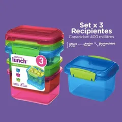 Hộp nhựa đựng thực phẩm Sistema 400ml - An toàn không BPA, dùng lò vi sóng, chính hãng New Zealand - Bộ 3 hộp tiện lợi cho bếp