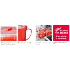Hộp nhựa đựng thực phẩm Sistema 0.9L - Hộp đựng an toàn cho lò vi sóng, không chứa BPA, sản xuất tại New Zealand, hàng chính hãng