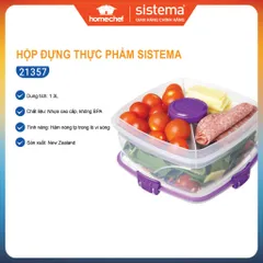Hộp Nhựa Đựng Thực Phẩm Sistema 1.3L Kèm thìa, dĩa - An Toàn cho Vi Sóng, Máy Rửa Bát, Hàng Chính Hãng New Zealand