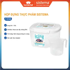 Hộp nhựa đựng thực phẩm Sistema 1.56L - An toàn cho lò vi sóng và máy rửa bát, Hàng chính hãng New Zealand