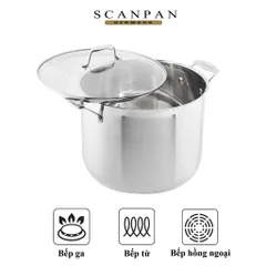 Nồi Luộc Gà Inox 304 Cao Cấp Scanpan Impact 24cm 7.2L - Dùng Bếp Từ, Máy Rửa Bát, Hàng Chính Hãng, Thiết Kế Sang Trọng