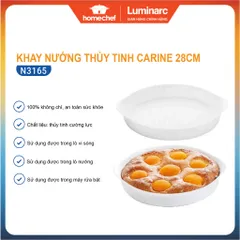 Khay Nướng Thủy Tinh Chịu Nhiệt Luminarc Carine 28cm - An Toàn Dùng Lò Nướng, Lò Vi Sóng, Hàng Chính Hãng