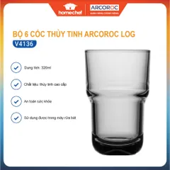 Bộ 6 Cốc Thủy Tinh Cao Arcoroc Log T Grey V4136 - Dung Tích 320ml, An Toàn Máy Rửa Bát, Thiết Kế Hiện Đại, Hàng Chính Hãng