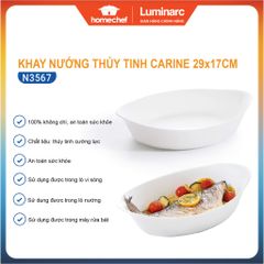 Khay Nướng Thủy Tinh Chịu Nhiệt Luminarc Oval Carine 29x17cm - Dùng Lò Nướng, Lò Vi Sóng, Hàng Chính Hãng từ Pháp