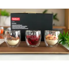 Bộ 2 Cốc Thủy Tinh Giữ Nhiệt 2 Lớp Bodum Pavina 4558-10 - Dung Tích 250ml, Chất Liệu Borosilicate, Thiết Kế Hiện Đại