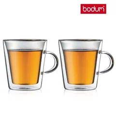 Bộ 2 Cốc Thủy Tinh Giữ Nhiệt 2 Lớp Bodum Canteen 200ml - Thủy Tinh Borosilicate Cao Cấp, An Toàn, Thiết Kế Sang Trọng