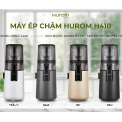 Máy Ép Trái Cây Hurom H410 - Thiết Kế Hiện Đại, Ép Tự Nhiên, Dinh Dưỡng Tối Đa, Phù Hợp Với Tất Cả Loại Rau Củ Quả, Hàng Chính Hãng