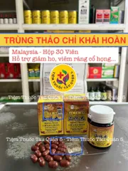 Viên Uống Giảm Ho Trùng Thảo Chỉ Khái Hoàn - 30 Viên Hỗ Trợ Giảm Ho Khang, Viêm Họng, Hen Suyễn