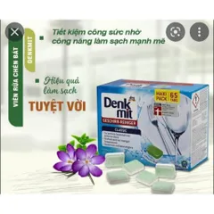 Viên Rửa Bát Denkmit Geschirr 65 Viên - Sạch Bong, Sáng Bóng Cho Máy Rửa Bát, Chính Hãng Nhập Đức
