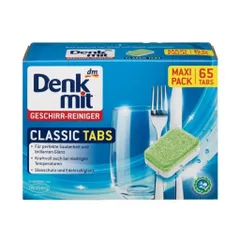 Viên Rửa Bát Denkmit Geschirr 65 Viên - Sạch Bong, Sáng Bóng Cho Máy Rửa Bát, Chính Hãng Nhập Đức