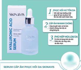 Serum Cấp Ẩm Skinavis 30ml - Phục Hồi Da Với Hyaluronic Acid & Niacinamide, Không Chứa Cồn, Dành Cho Tất Cả Loại Da