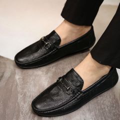 Giày Lười Da PU Nam Moccasin In Vân Cá Sấu, Đế Cao Su Đúc Mềm, Thời Trang Công Sở Cho Mọi Lứa Tuổi - RUNO G31