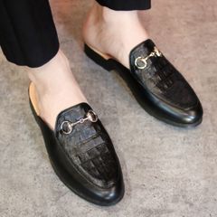 Giày Sục Nam Công Sở Cao Cấp Hàn Quốc Đế Cao Su - Giày Lười Da PU Dập Vân Cá Sấu RUNO G38 Chất Lượng Cao