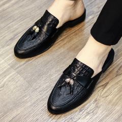 Giày sục nam da cá sấu cao cấp RUNO G39 - Giày lười dễ xỏ, đế cao 3 cm sang trọng, phong cách thời trang công sở.