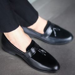 Giày Tây Lười Da PU Cao Cấp Đen - Giày Nam Công Sở Đế Cao Su Đúc, Thoải Mái, Dễ Phối Đồ RUNO G4