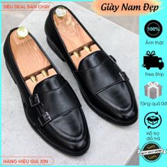 Giày nam Monk Strap da PU cao cấp - Giày cưới chú rể trẻ trung, đế cao su chống trơn trượt RUNO G66, phù hợp mọi phong cách thời trang