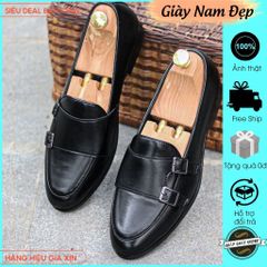 Giày nam Monk Strap da PU cao cấp - Giày cưới chú rể trẻ trung, đế cao su chống trơn trượt RUNO G66, phù hợp mọi phong cách thời trang