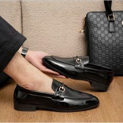 Giày lười nam da PU đen cao cấp RUNO G65 - Giày công sở trẻ trung, đế cao su chống trơn trượt, hoàn hảo cho tiệc cưới và chụp kỷ yếu.