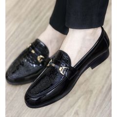 Giày Tây Nam Lười Hàn Quốc - Giày Da PU Công Sở Chất Lượng Cao, Đế Mềm Chống Trơn Trượt, Phong Cách Thời Trang trẻ trung